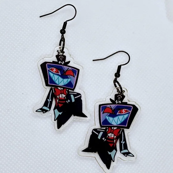VOX - Hazbin Hotel Inspired Dangle Earrings! Handmade! Hypo-Allergenic - Picture 3 of 3
